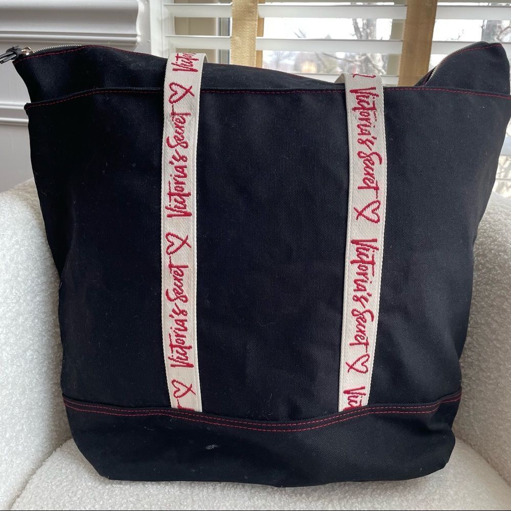 Victoria’s Secret Canvas Tote Bag Logo Straps - Picture 5 of 10